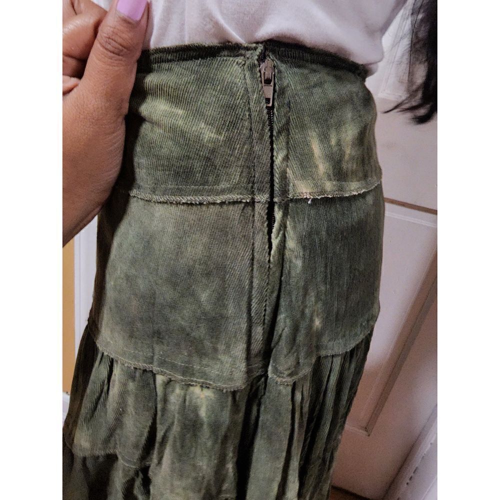 Magnet Women’s Cotton Gypsy Skirt Olive Green Boho Maxi Skirt Size 8 Medium - Picture 14 of 15